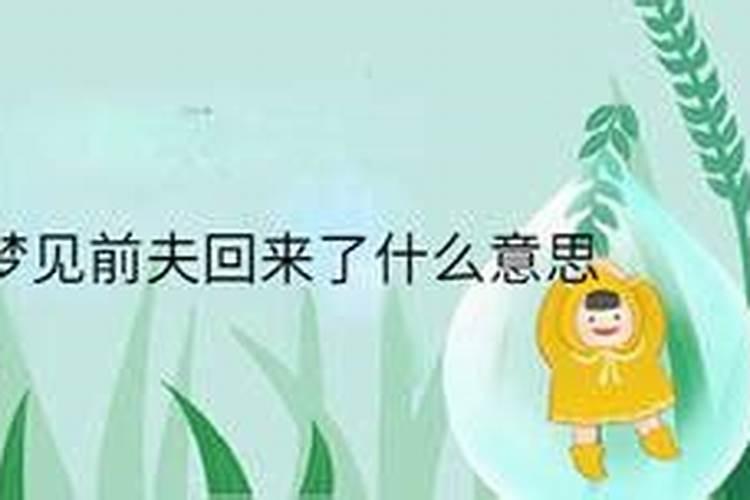 梦见前夫回家了是什么意思周公解梦