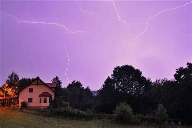 梦见暴雨打雷劈树