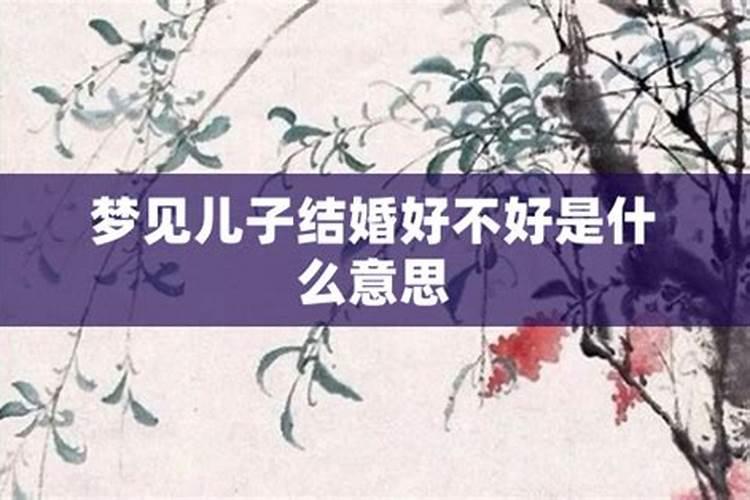 梦见儿子再次结婚好不好周公解梦