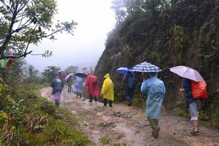 梦见去爬山然后下雨了