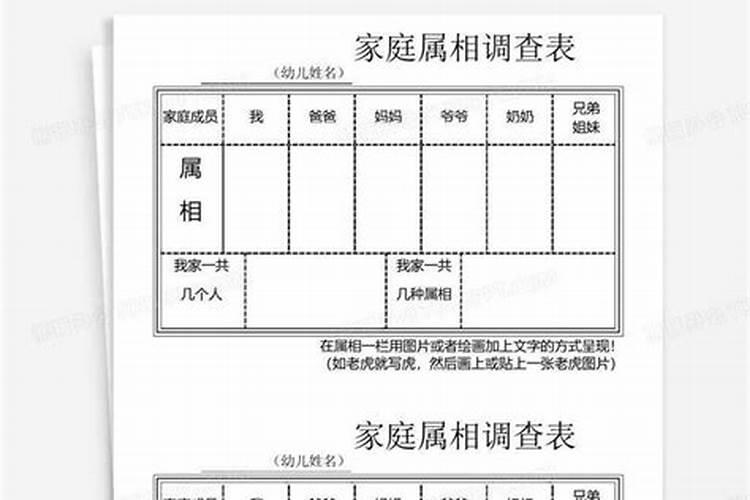 家庭成员生肖调查表怎么写