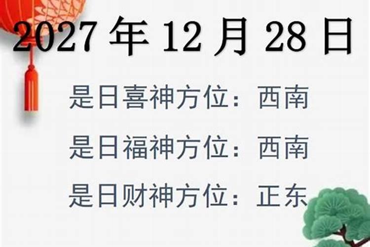 2020年12月29日财神方位