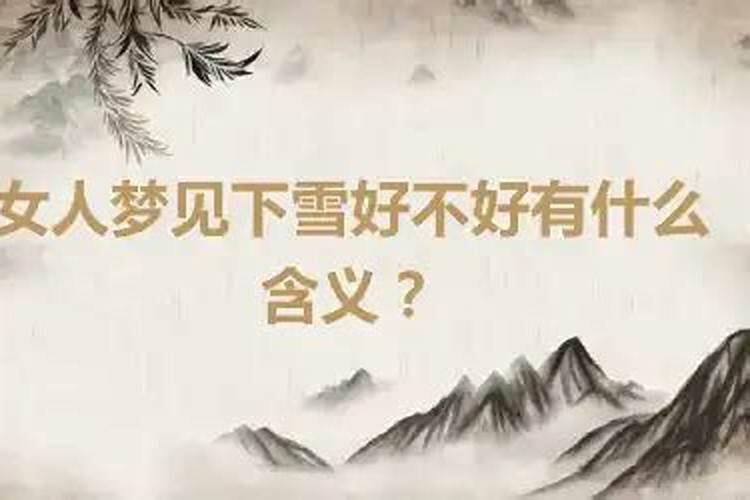 女性梦见下雪好吗